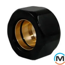 Резьбовое соединение Schlosser для медных труб GW M 22x1,5 x 15 mm Cu RAL9005 черный мат, фото 