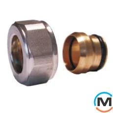 Резьбовое соединение Schlosser GW M22x1,5 x 15 mm Cu никелированное, фото 