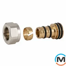 Резьбовое соединение Schlosser GW M22x1,5 x 16x2 mm PEX никелированное, фото 