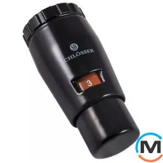 Термостатическая головка Schlosser MINI латунная M30X1,5 черная матовая, фото 