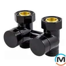 Узел подключения Schlosser эксклюзивный прямой GZ 3/4 x M 22х1,5 RAL9005 черный мат, фото 
