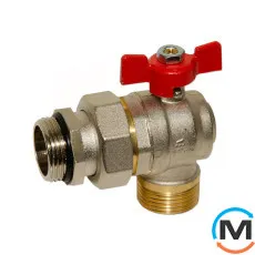 Кран-американка кутовий Bianchi 1" ЗЗ (red/червоний) "метелик" 0÷110 °C, фото 