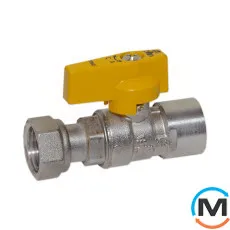 Кран газовий прямий Bianchi 3/4" В х 3/4" В (накидна гайка), фото 