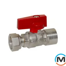 Кран прямий Bianchi 3/4" Х 1" В з накидною гайкою (red/червоний), фото 