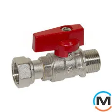 Кран прямий Bianchi 3/4" З х 1" В з накидною гайкою (red/червоний), фото 