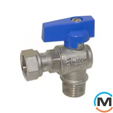Кран кутовий Bianchi 3/4" З х 3/4" В з накидною гайкою (blue/синій), фото 