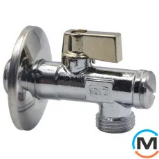 Кран кутовий з фільтром для сантехприладів Bianchi 1/2" х 1/2" (алюмінієва ручка), фото 