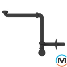 Сифон Hutterer & Lechner HL137Nblack/30 компактный для умывальника DN32х5/4" черный, фото 