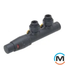 Комплект Duo-Plex Schlosser 3/4" угловой левый (вход теплоносителя) RAL7016 мат, фото 