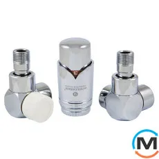 Комплект термостатический Schlosser Exclusive осевой левый GZ 1/2" x 15mm Cu хром, фото 
