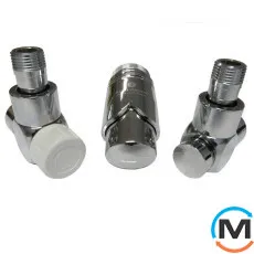 Комплект термостатичний Schlosser Exclusive кутовий GZ 1/2" x 15mm Cu хром, фото 