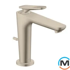 Смеситель для умывальника Axor Citterio C 125 Cubic cut CoolStart с дон.клап. pop-up Brushed Nickel, фото 