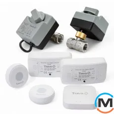 Система захисту від потопу для розумного будинку Tervix ZigBee Water Stop на 2 труби 3/4", Діаметр різьби: 3/4", Варіант: З двома кранами, фото 