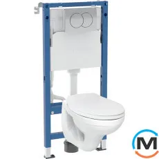 Комплект унитаза с сиденьем Kolo Idol белый с инсталляцией Geberit Duofix PRO 20 с клавишей Delta 12, фото 
