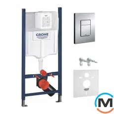 Система інсталяції Grohe Rapid SL3 для унітазу з клавішею змиву Grohe Skate Cosmopolitan хром, фото 