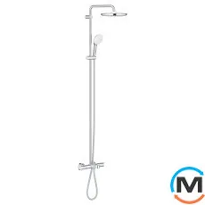 Душевая система с термостатом Grohe Tempesta 250 shower system THM bath 9 5l хром, фото 
