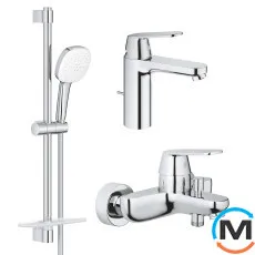Набор смесителей для ванной Grohe Eurosmart Cosmopolitan 3 в 1 хром, фото 