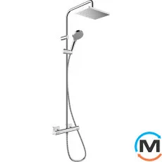 Душевая система Hansgrohe Vernis Shape Showerpipe 230 1jet EcoSmart с термостатом хром, фото 