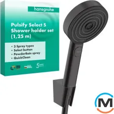 Душевой набор Hansgrohe Pulsify Select Relaxation 105 3jet Porter 1.25 м черный матовый, фото 