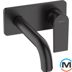 Смеситель для умывальника настенный Hansgrohe Vernis Shape 205 мм черный матовый, фото 