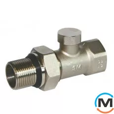 Кран Royal Thermo вентильный на обратную подводку прямой 1/2 ", Диаметр резьбы: 1/2", Исполнение: Прямой, Цвет: Никелированный, фото 