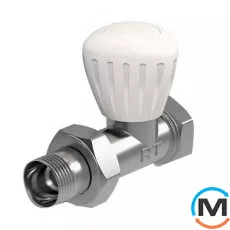 Кран Royal Thermo вентильный ручного регулирования прямой 1/2 ", Диаметр резьбы: 1/2", Исполнение: Прямой, Цвет: Никелированный, фото 