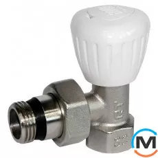 Кран Royal Thermo вентильный ручного регулирования угловой 1/2 ", Диаметр резьбы: 1/2", Исполнение: Угловой, Цвет: Никелированный, фото 