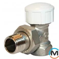 Кран Royal Thermo вентильный термостатический угловой для радиатора 1/2 ", Диаметр резьбы: 1/2", Исполнение: Угловой, Цвет: Никелированный, фото 