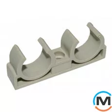 Полипропиленовое крепление Berkeplastik двойное 32 мм, Вариант: Двойное, Диаметр (мм): 32, фото 