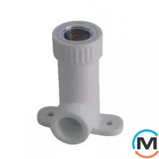 Полипропиленовый угол Berkeplastik настенный удлиненный В.Р. 20x1/2", Вариант: Удлиненный, Тип резьбы: Внутренняя, Диаметр резьбы: 1/2", Диаметр (мм): 20, Рабочее давление (бар): 25, фото 