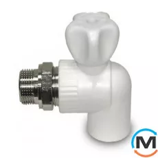 Поліпротиленовий вентиль Berkeplastik кутовий для радіаторів 20x1/2", фото 