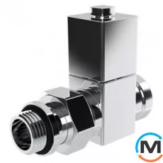 Вентиль Royal Thermo ручной регулировки, прямой, хром, ручка CUBE 1/2 ", Диаметр резьбы: 1/2", Исполнение: Прямой, Цвет: Хром, фото 