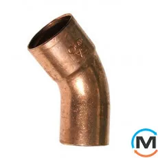Коліно мідне IBP 45° (1 Муфта) 76, Варіант: 1 муфта, Градус (град.): 45, Виконання: Короткий, Діаметр (мм): 76, фото 