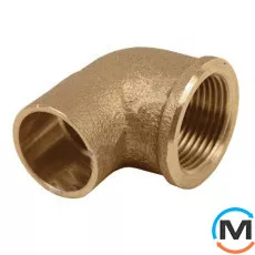 Коліно мідне IBP 90° ПхВР 15 - 3/4", Варіант: Просте, Градус (град.): 90, Тип різьблення: Внутрішня, Діаметр різьблення: 3/4", Діаметр (мм): 15, фото 