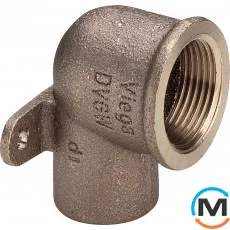 Настінне коліно Ø22 x 3/4" В (бронзове) -113490 Viega GmbH 94472g, Варіант: Настінне, Тип різьблення: Внутрішня, Діаметр різьблення: 3/4", Діаметр (мм): 22, фото 