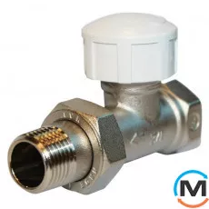 Кран Royal Thermo вентильный термостатический прямой для радиатора 1/2 "с предналаштуванням, Диаметр резьбы: 1/2", Исполнение: Прямой, Цвет: Никелированный, фото 