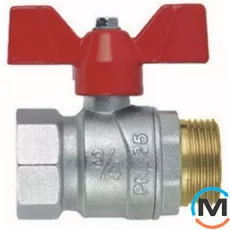 Кран кульовий вн.-нар. різьблення (метелик) Fiv PERFECTA 2", фото 