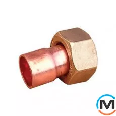 Медная накидная гайка IBP (под прокладку) 15 - 1/2", Вариант: Под прокладку, Тип резьбы: Накидная гайка, Диаметр резьбы: 1/2", Диаметр (мм): 15, фото 