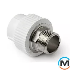 Полипропиленовая муфта Berkeplastik комб. Н.Р. под ключ 75x2½", Вариант: Под ключ, Тип резьбы: Наружная, Диаметр резьбы: 2 1/2", Диаметр (мм): 75, фото 