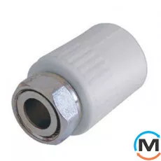 Полипропиленовая муфта Berkeplastik с накидной гайкой 25x3/4", Тип резьбы: Накидная гайка, Диаметр резьбы: 3/4", Диаметр (мм): 25, фото 