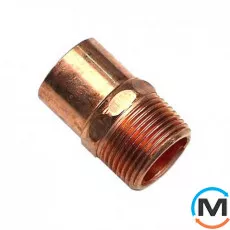 Муфта медная IBP ПхНР22 - 1/2", Тип резьбы: Наружная, Диаметр резьбы: 1/2", Диаметр (мм): 22, фото 