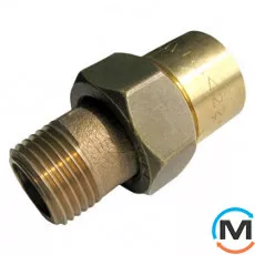 Зганяння мідний IBP ПхНР 22 - 1/2", Тип різьблення: Зовнішня, Діаметр різьблення: 1/2", Виконання: Прямий, Діаметр (мм): 22, фото 