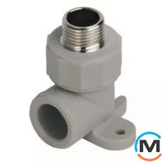 Полипропиленовый угол Berkeplastik настенный Н.Р. 20x1/2", Вариант: Простой, Тип резьбы: Наружная, Диаметр резьбы: 1/2", Диаметр (мм): 20, Рабочее давление (бар): 25, фото 