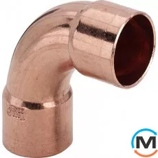 Коліно Ø15 (мідне) 2 муфти 90° -100018 Viega GmbH 95002a, Варіант: 2 муфти, Градус (град.): 90, Виконання: Довге, Діаметр (мм): 15, фото 