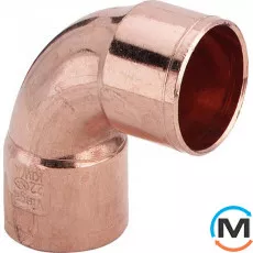 Колено Ø28 (медное) 2 муфти 90° -100711 Viega GmbH 95090, Вариант: 2 муфты, Градус (град.): 90, Исполнение: Короткое, Диаметр (мм): 28, фото 