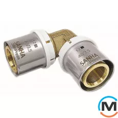 Колено Sanha 3fit-Press 25090 32мм, Назначение труб: Универсальная, Диаметр (мм): 32, Рабочее давление (бар): 10, фото 