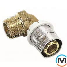 Колено Sanha 3fit-Press 25092g 26х 3/4 ЗР, Вариант: Простое, Тип резьбы: Наружная, Диаметр резьбы: 3/4", Назначение труб: Универсальная, Диаметр (мм): 26, Рабочее давление (бар): 10, Материал: Бронза Кремнистая, фото 