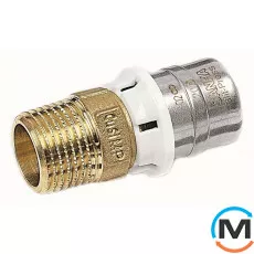 Переходник Sanha 3fit-Press 25243g 20х1/2" ЗР, Тип резьбы: Наружная, Диаметр резьбы: 1/2", Назначение труб: Универсальная, Диаметр (мм): 20, Рабочее давление (бар): 10, фото 