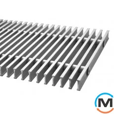 Грати Carrera Сатин метал. поперечна 380/750/65, Виконання: Алюмінієва поперечна під 65 мм, Ширина (мм): 380, Довжина (мм): 750, фото 