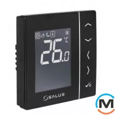 Суточный, электронный терморегулятор Salus, черный, скрытого монтажа, 230V, фото 